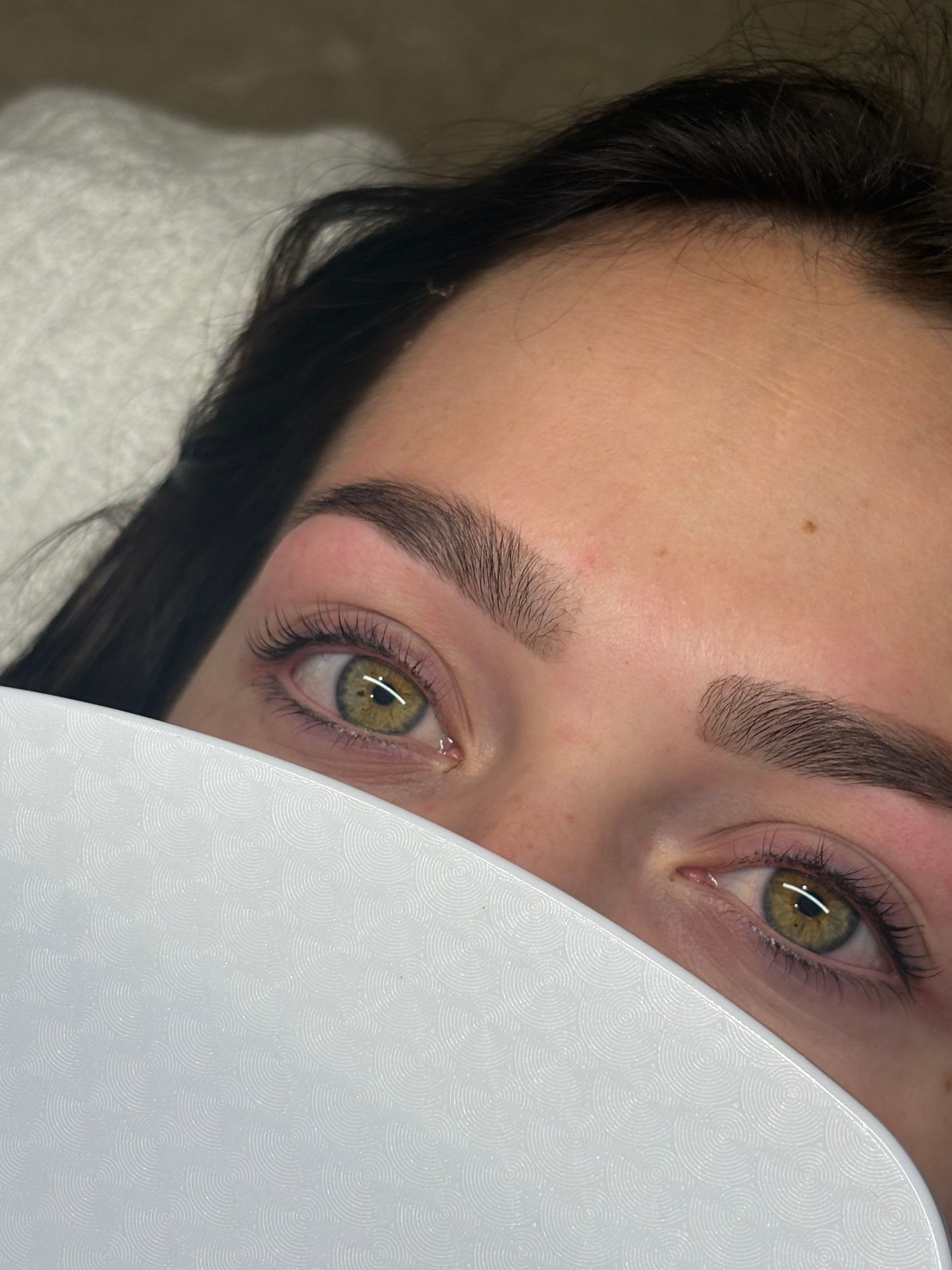 Brow and lip wax close-up