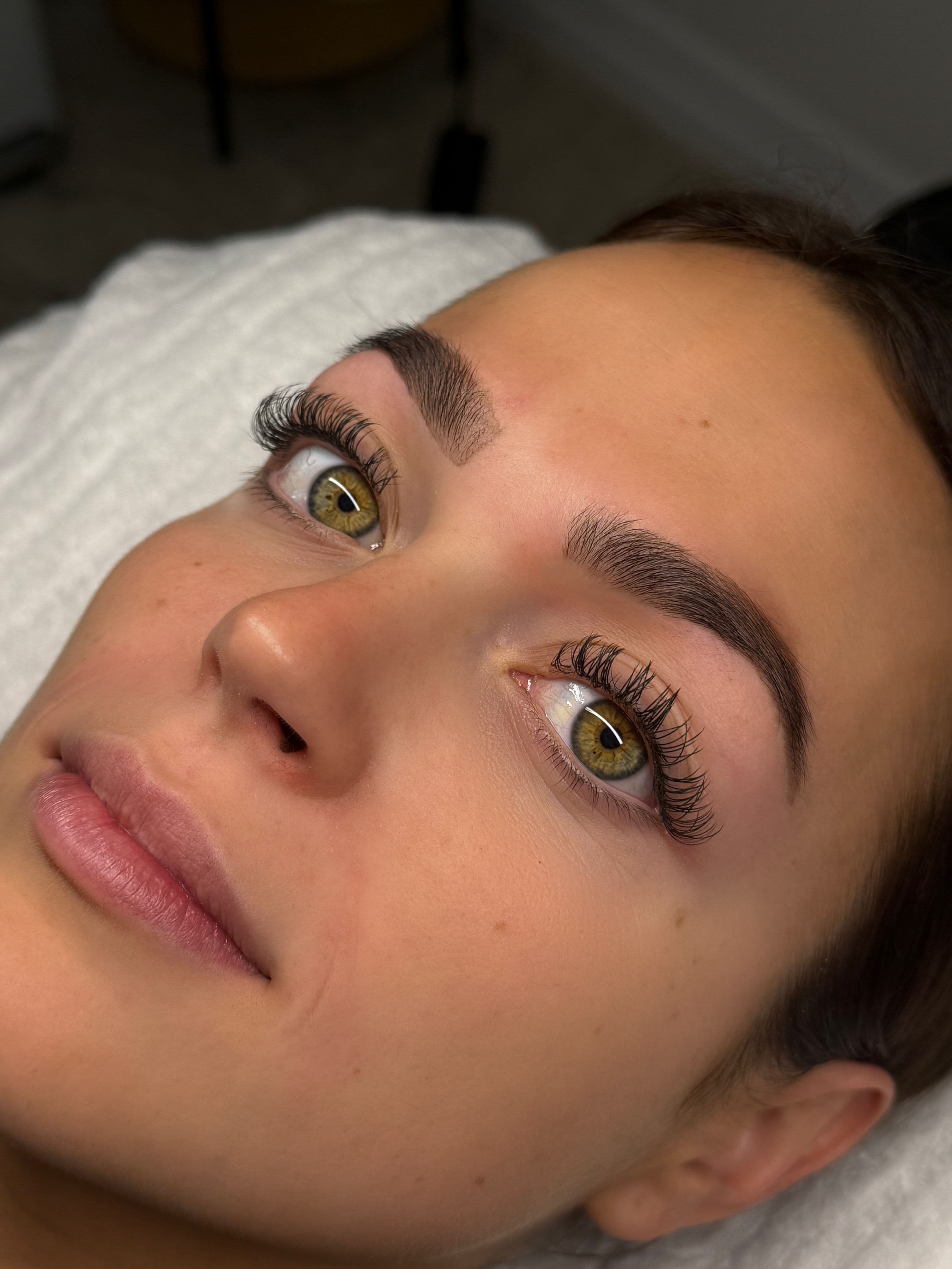 Lash extensions close-up